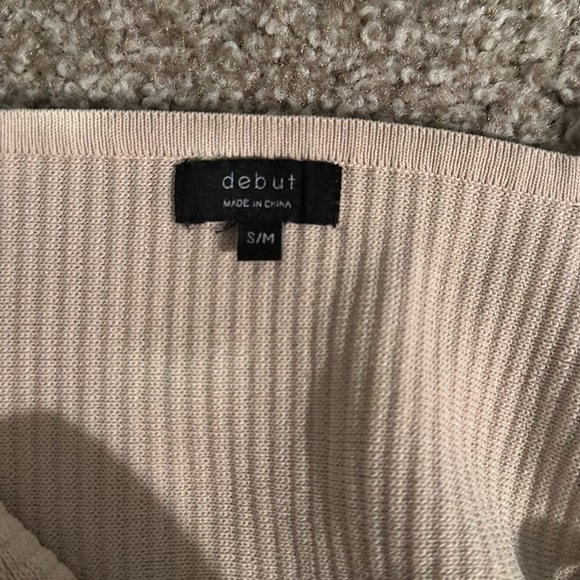 Beige Ribbed Contour Bodysuit - Picture 5 of 5